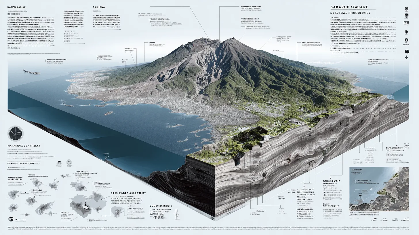 桜島の標高と地質図から読み解く、火山のユニークな特徴