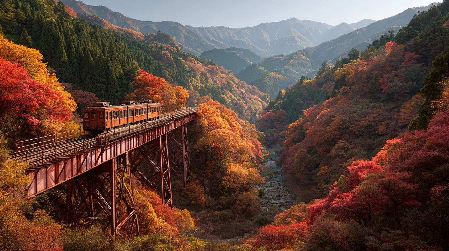 2025年の紅葉見頃はいつ?トロッコから楽しむ秋の絶景と撮影スポット