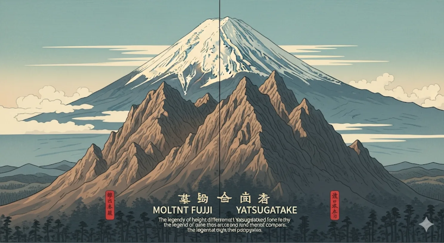 八ヶ岳と富士山の「背比べ」伝説:かつては富士山より高かった?