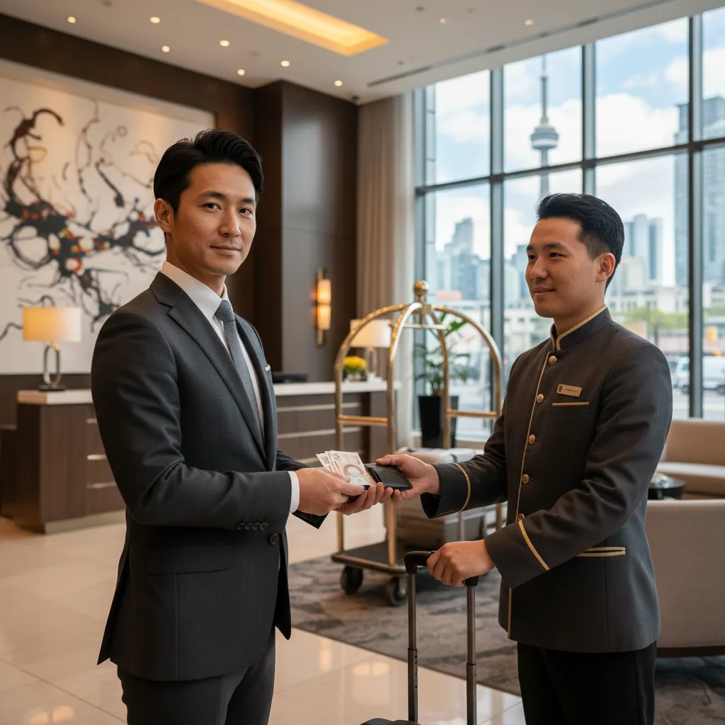 ## スマートに渡すカナダのトロントのホテルでのチップ