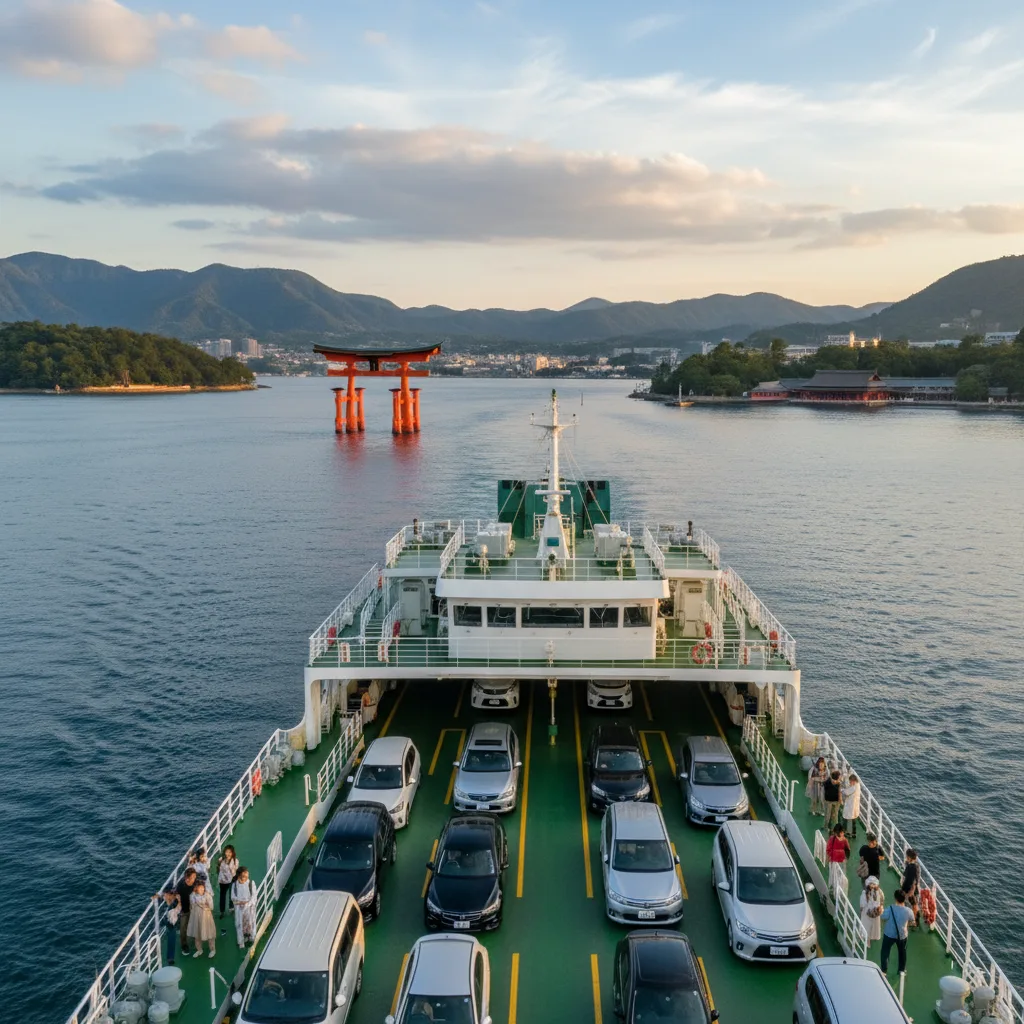 ## 厳島神社へフェリーで車ごと渡る?完全ガイド