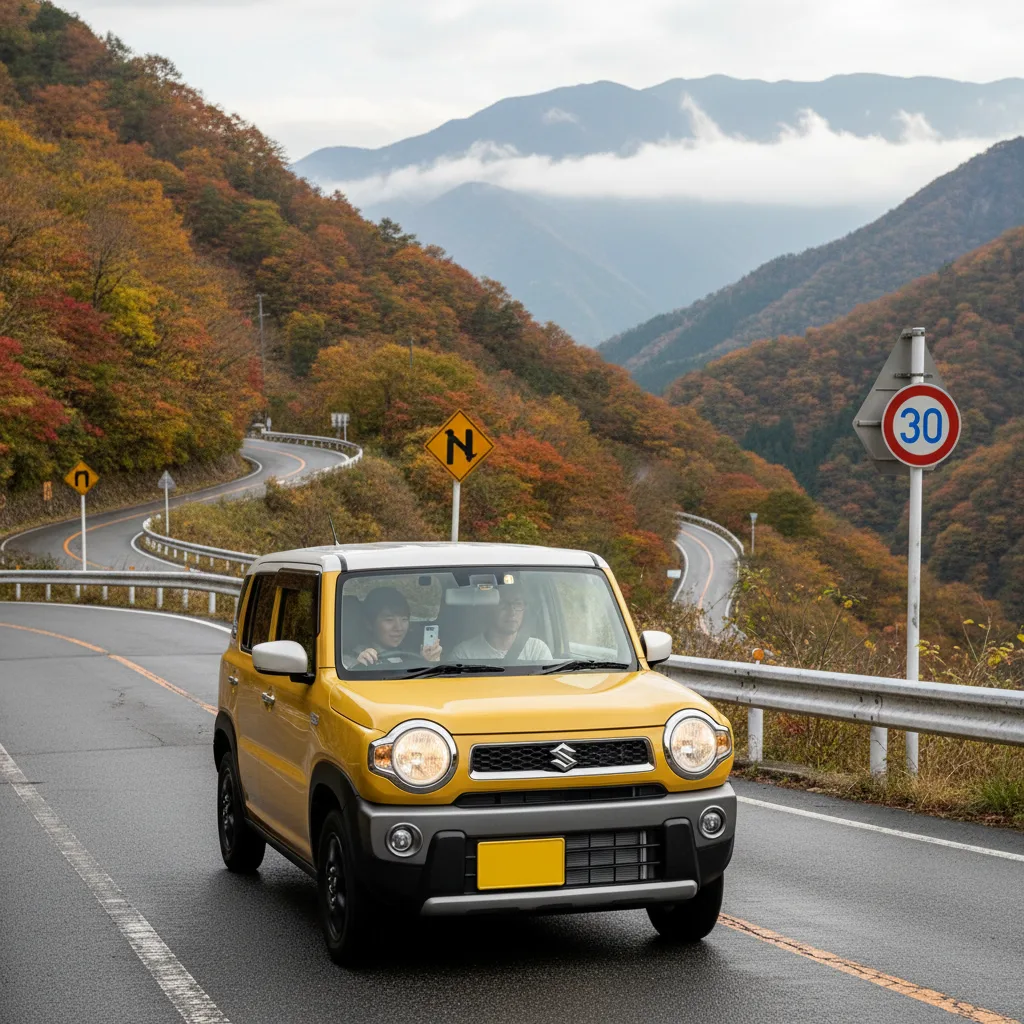 いろは坂を軽自動車で安全に走るための注意点