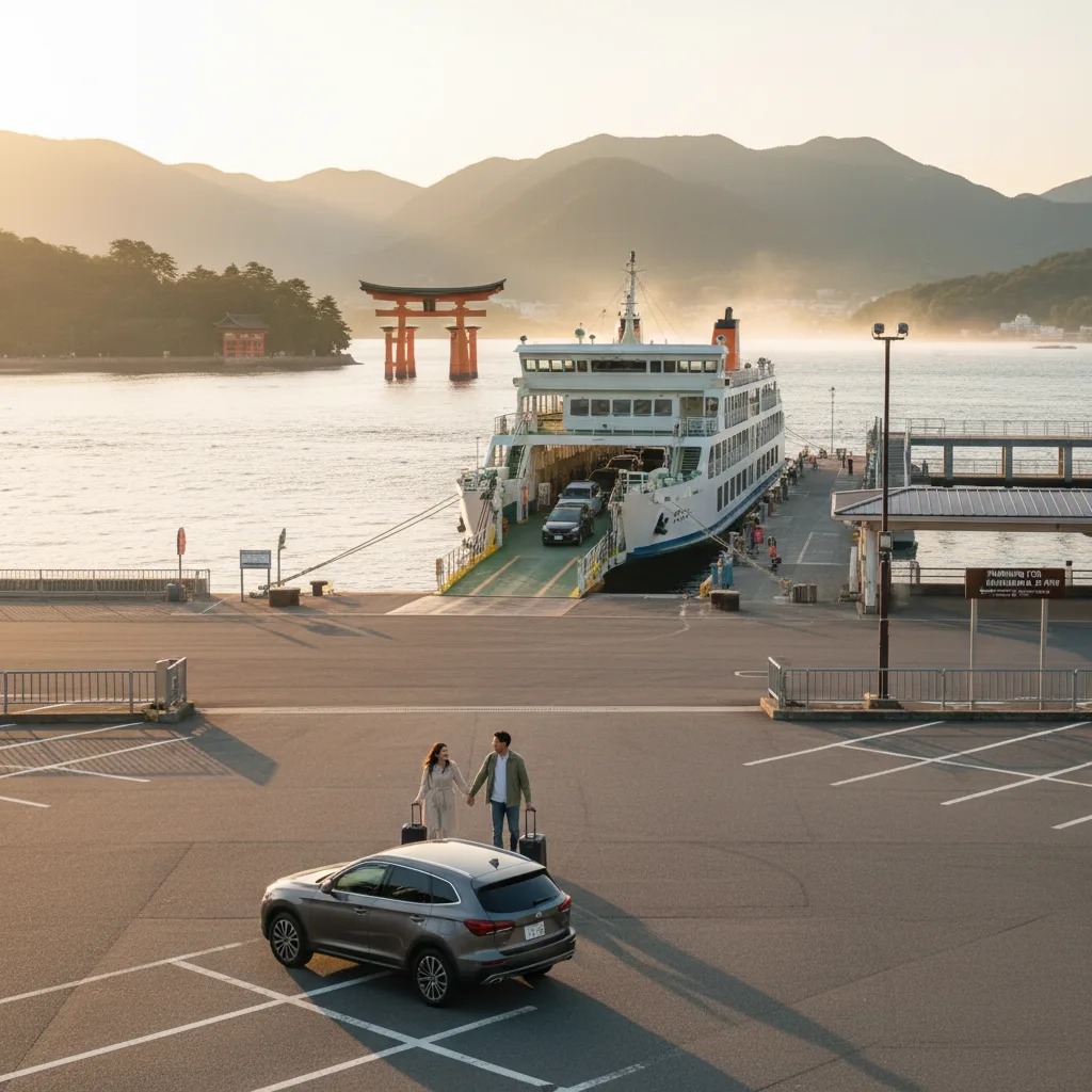 ## 厳島神社へは車を駐車!フェリーが賢い選択