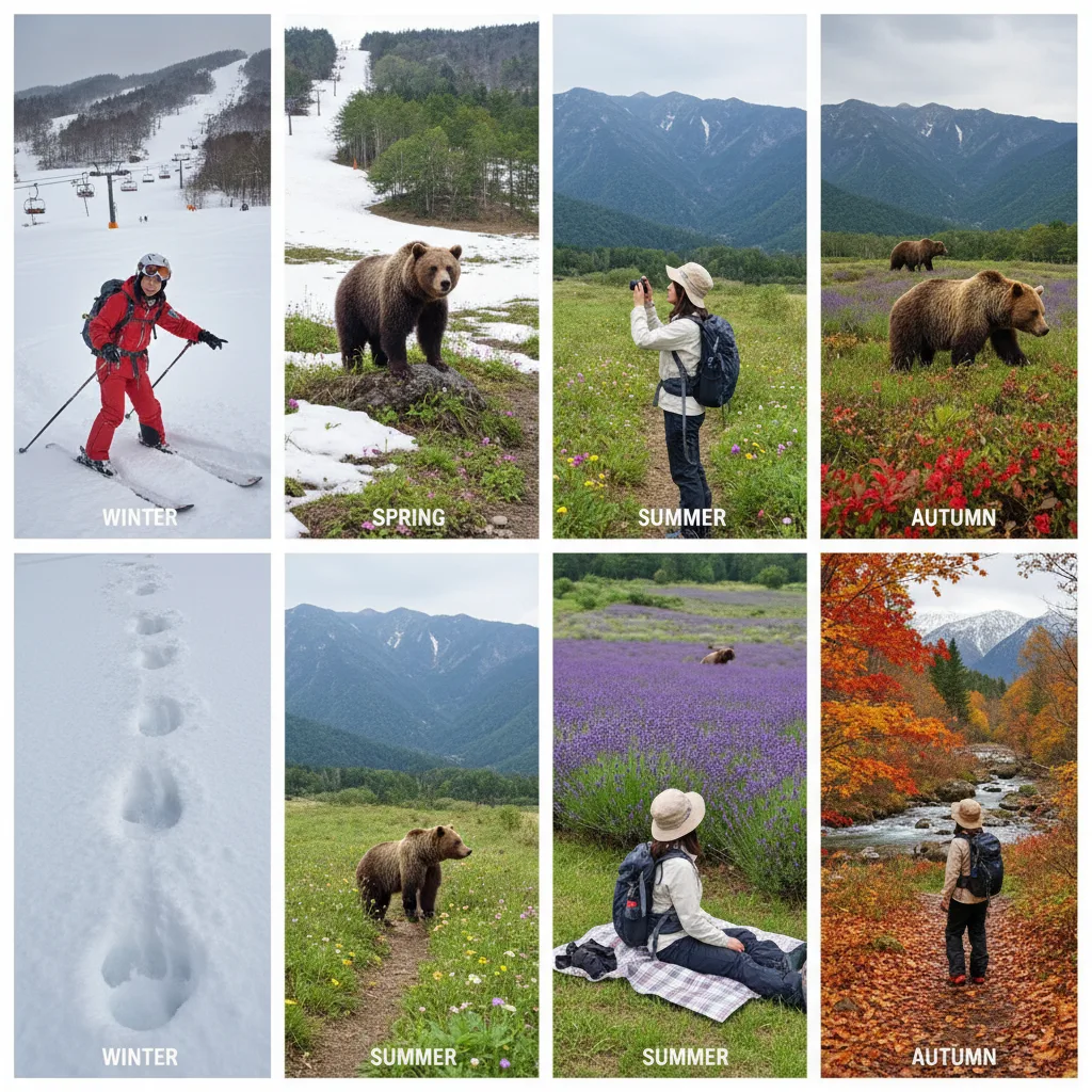 ## 富良野スキー場の熊、シーズン別の出没状況