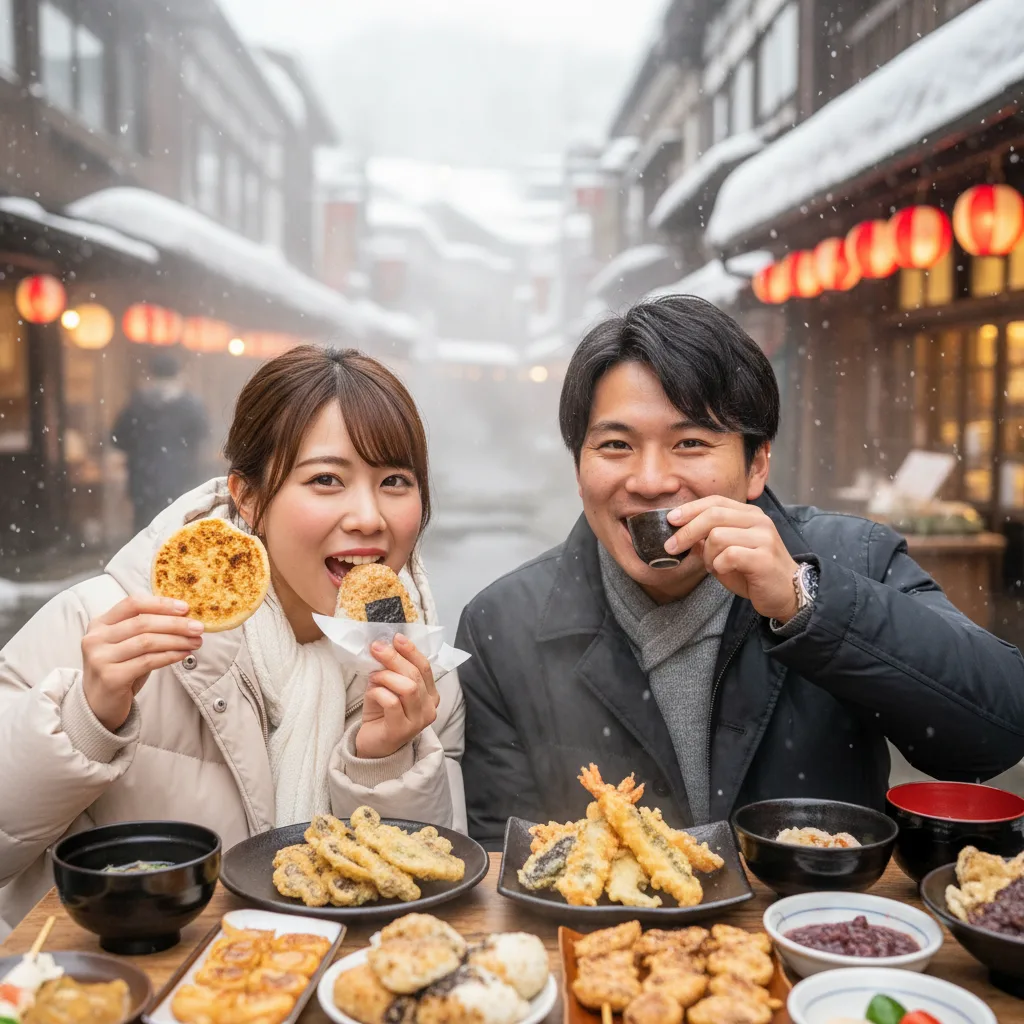 ## 決定版！越後湯沢の温泉街食べ歩きで必食のグルメ