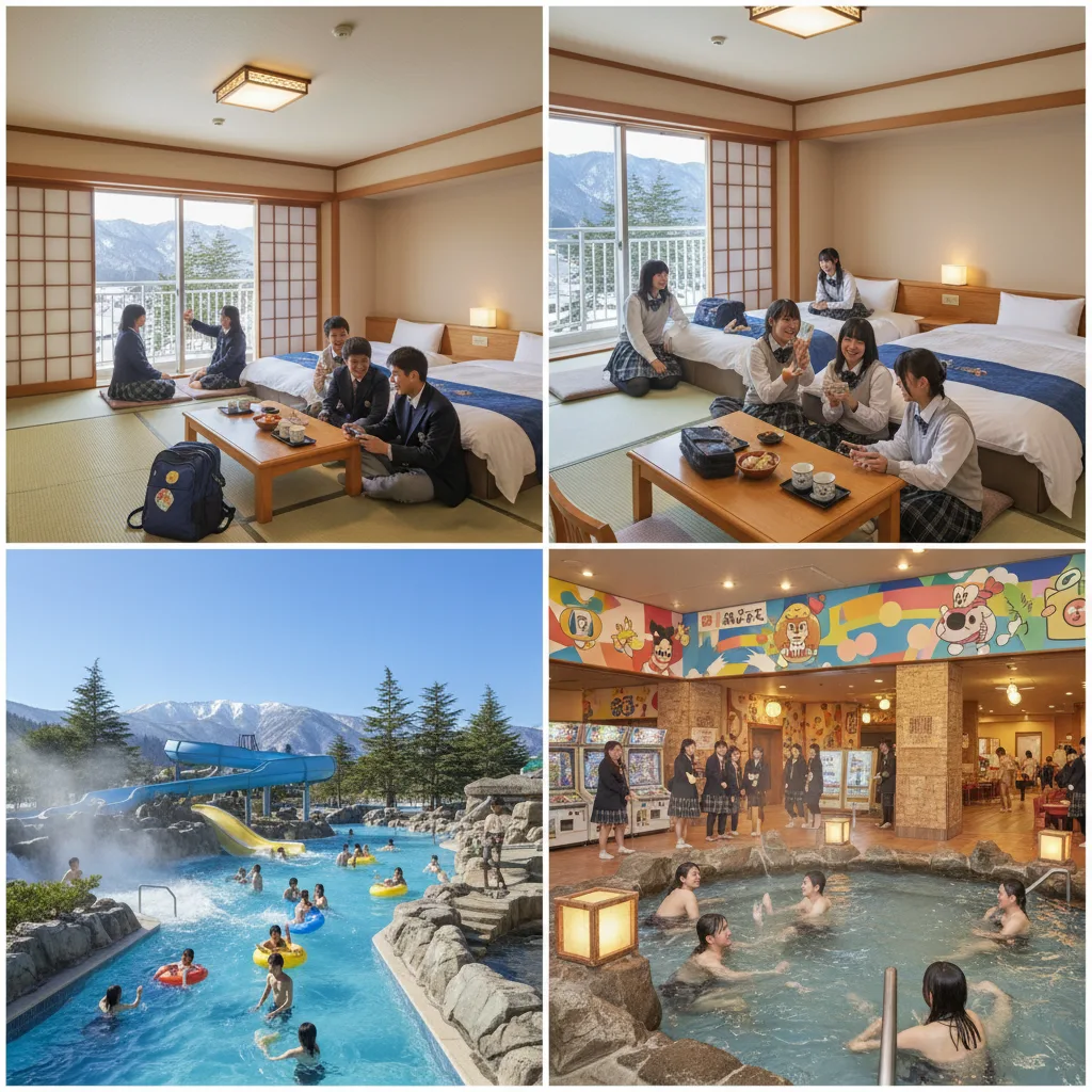 ## ルスツリゾートホテル修学旅行の部屋と館内施設