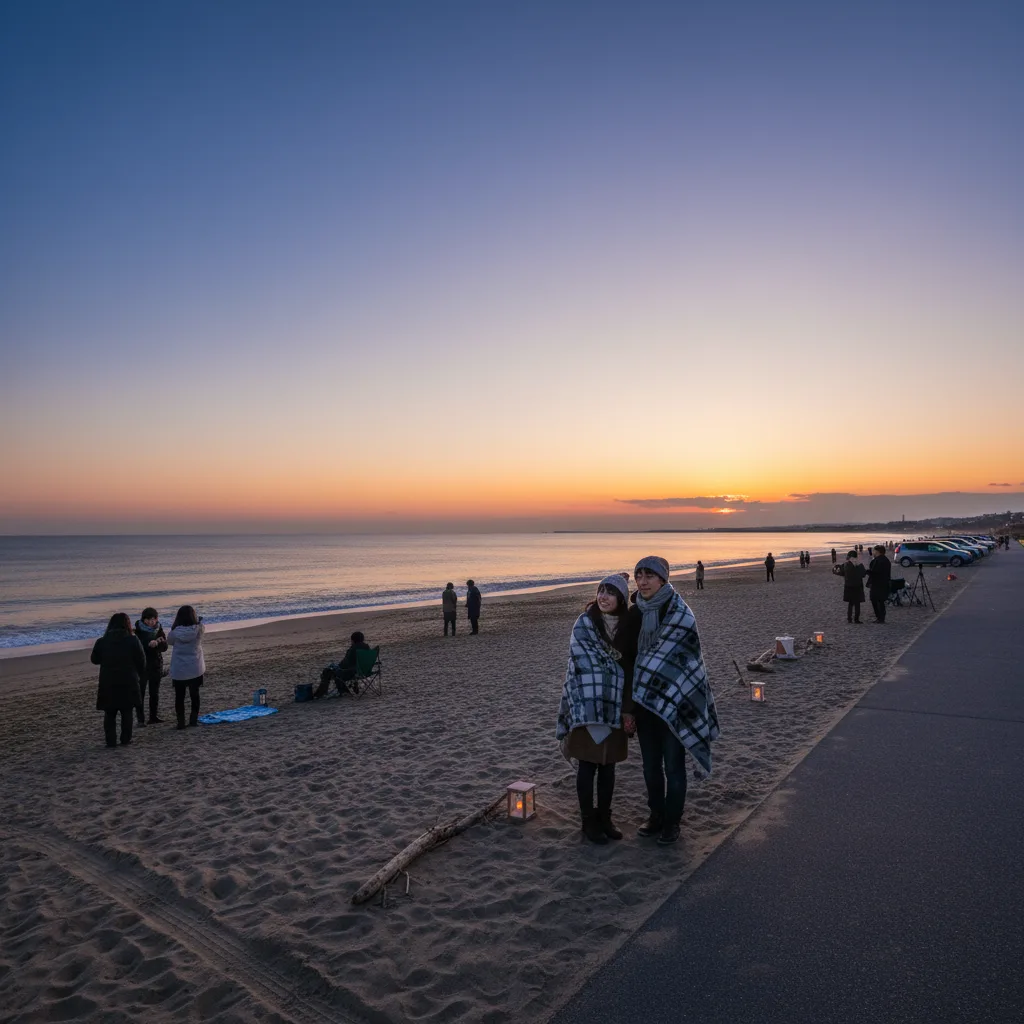 ## 大洗初日の出の時間に合わせたアクセスと準備