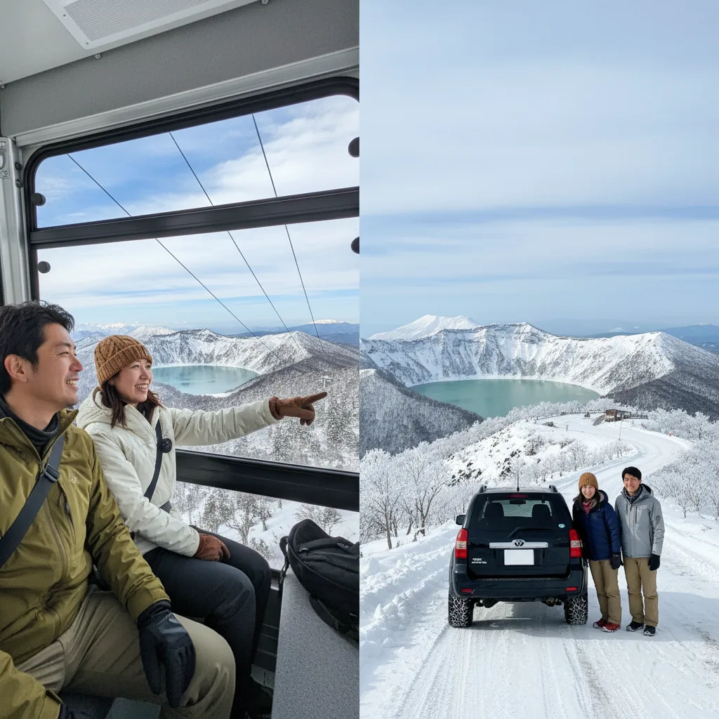 ## 蔵王のお釜へのアクセス、ロープウェイと車を比較