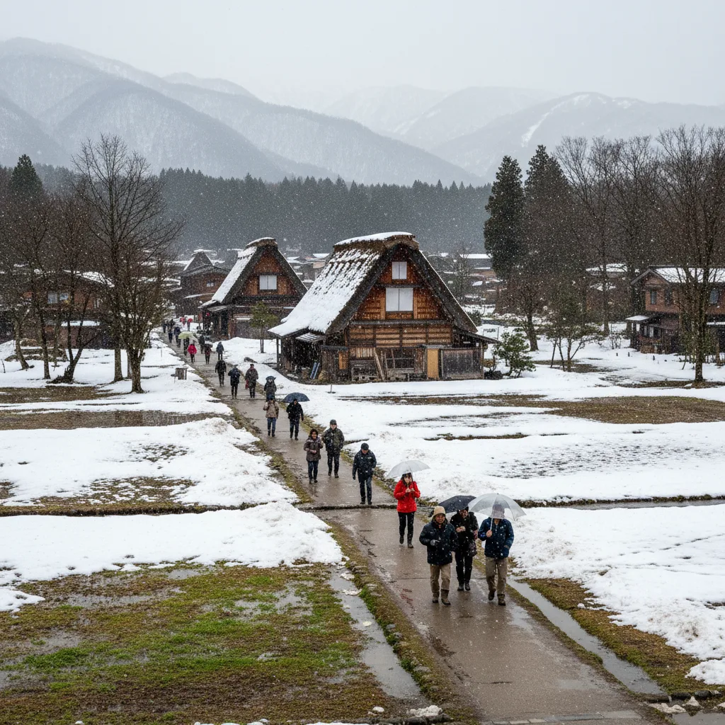 ## 白川郷 3月下旬の雪と服装、現地のリアルな状況