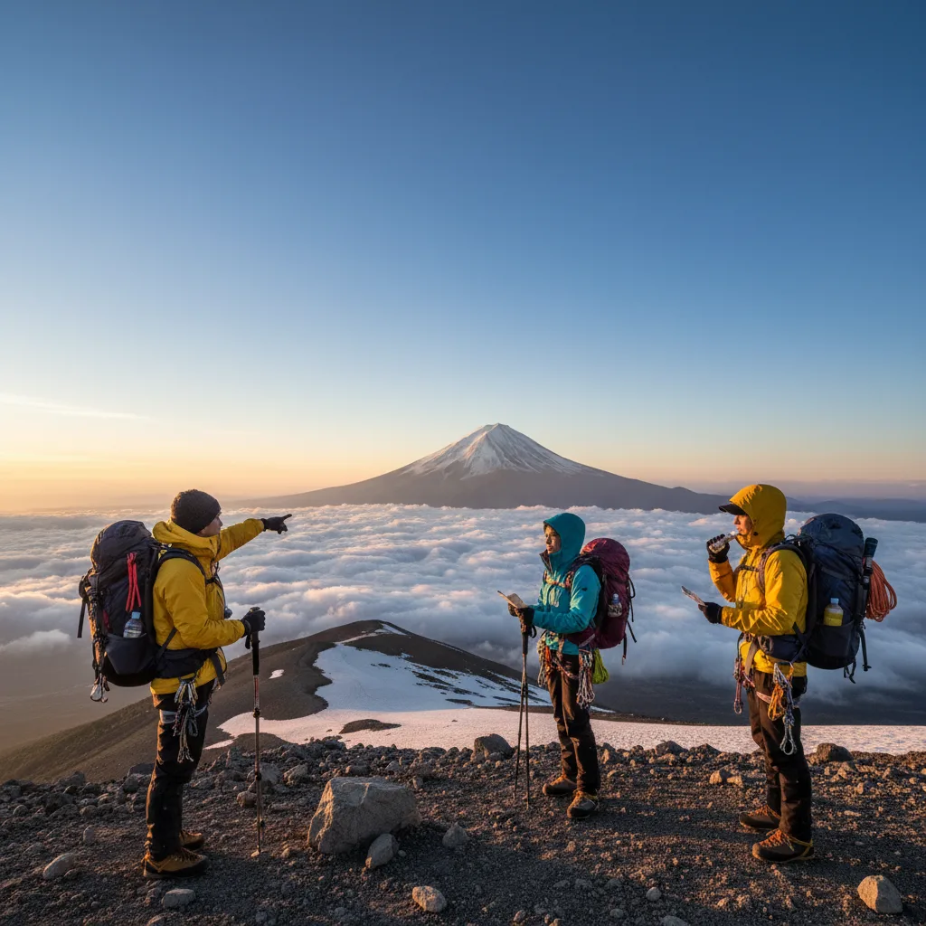 ## 「富士山 頂上 雨 降らない」説と登山の必須装備