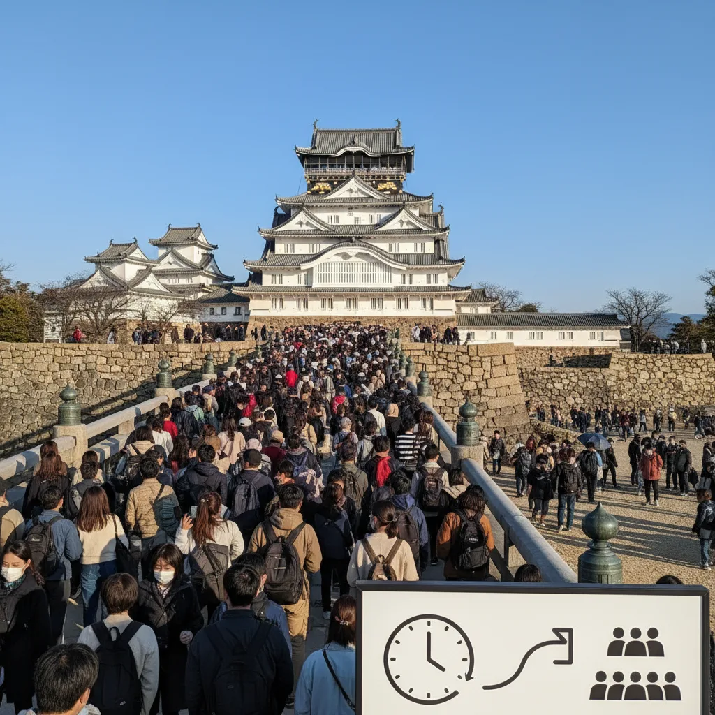 ## 混雑で変わる姫路城の見学所要時間の注意点