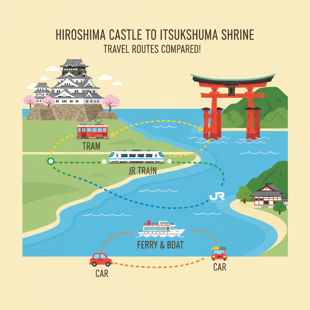 広島城から厳島神社への行き方！4つの方法を徹底比較